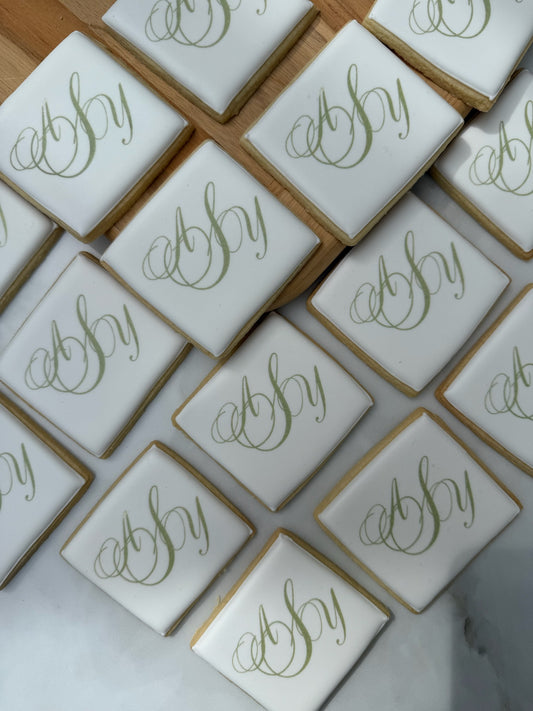 Monogram square- 1 cookie- minimum 12