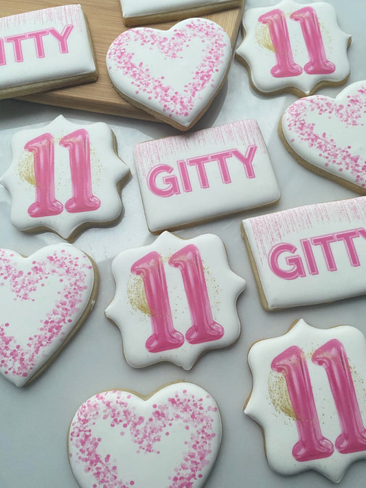 Heart Birthday cookies
