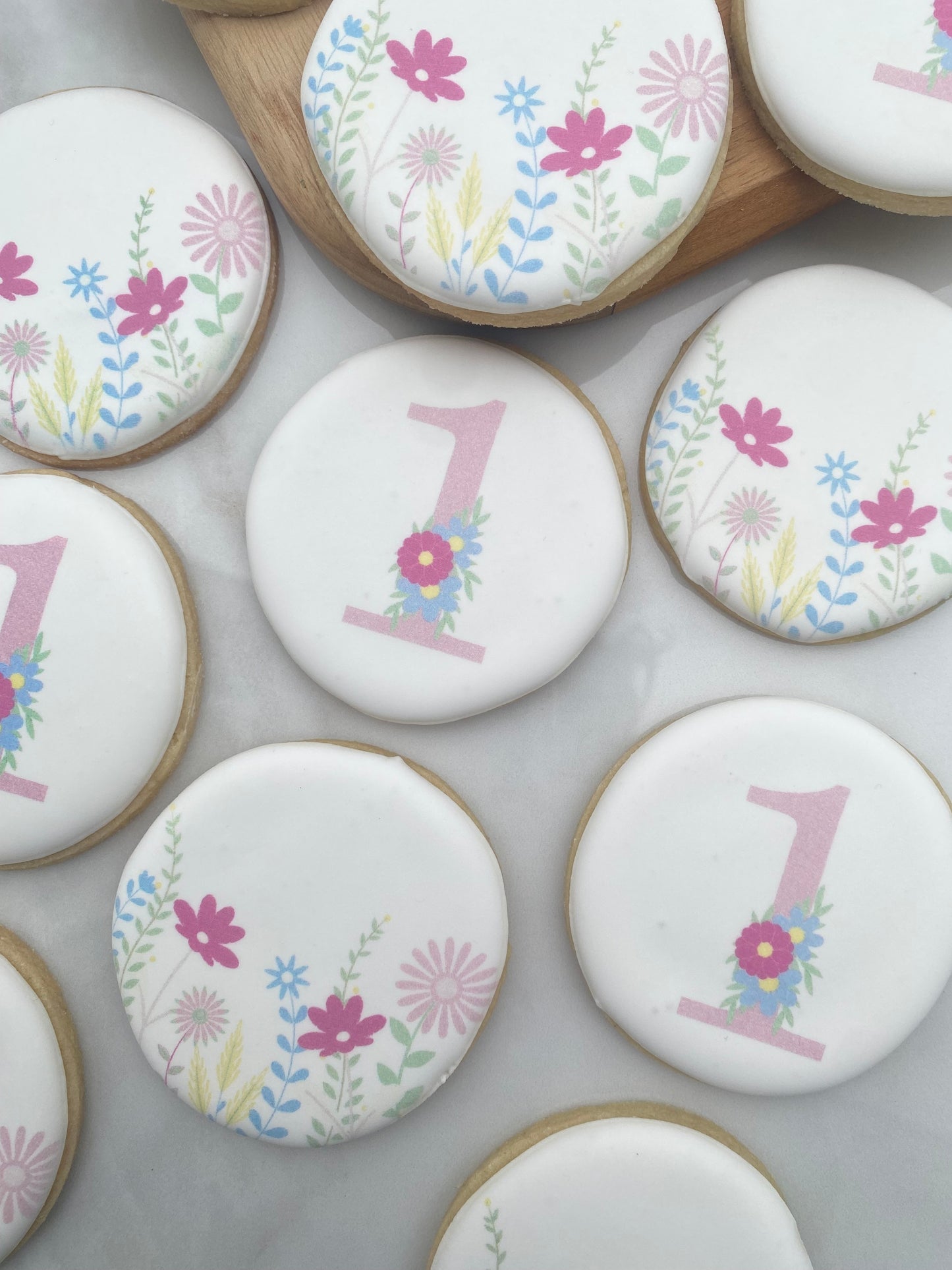 Floral Birthday printed cookies/ 1 Dozen