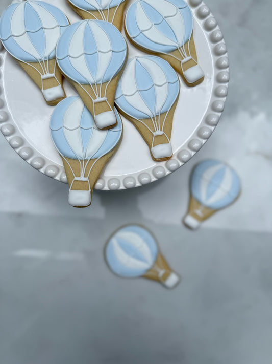 Hot air balloon cookies- hand piped one dozen
