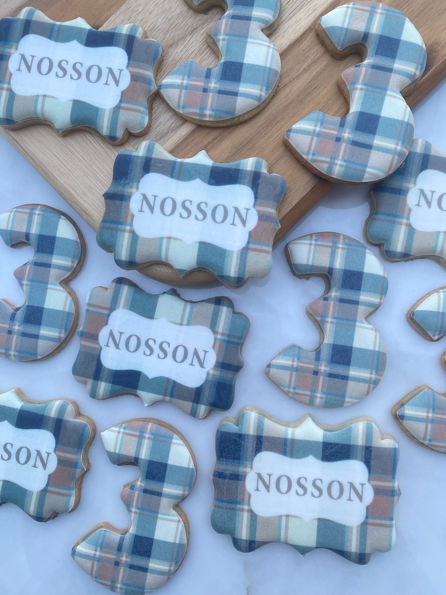 Plaid Themed Birthday cookies