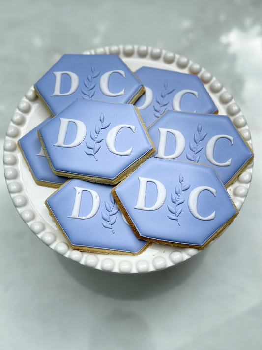 Monogram cookies - hand piped 1 dozen