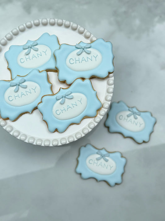 Bow name cookies hand piped- 1 dozen