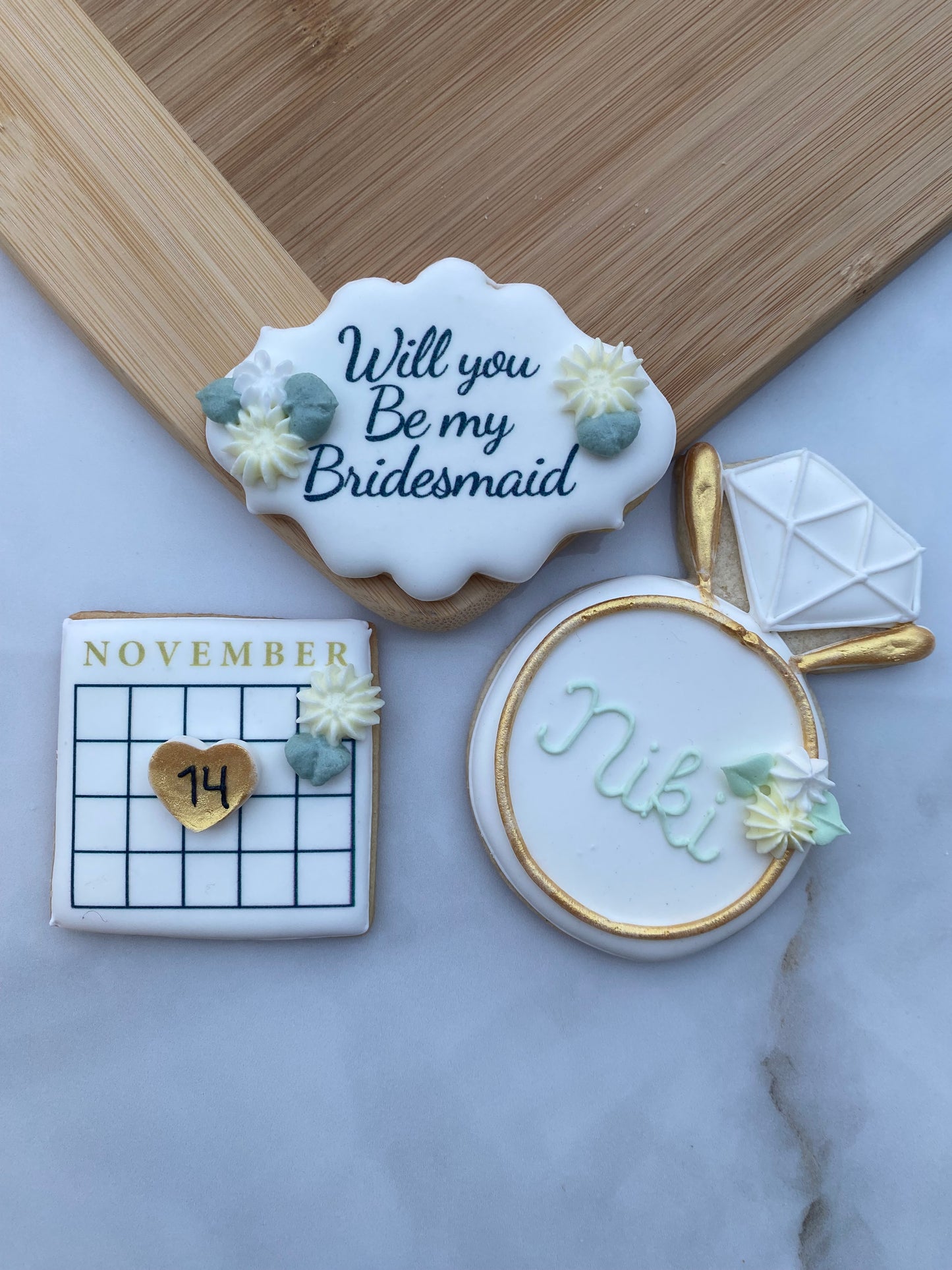 Bridesmaid proposal cookie gift box