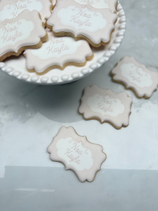 Custom printed name cookies
