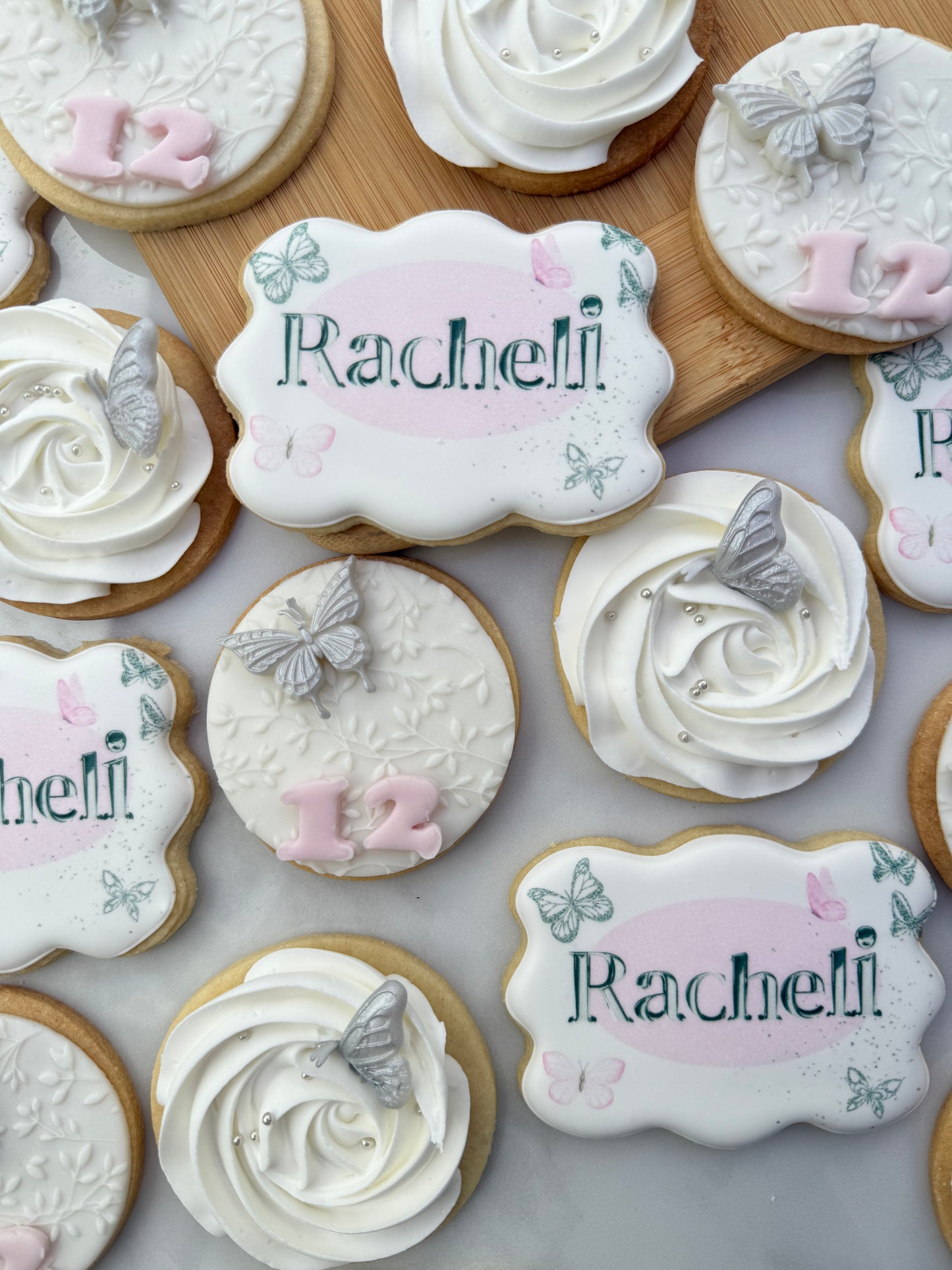 Butterfly fondant and print birthday set/ 2 dozen