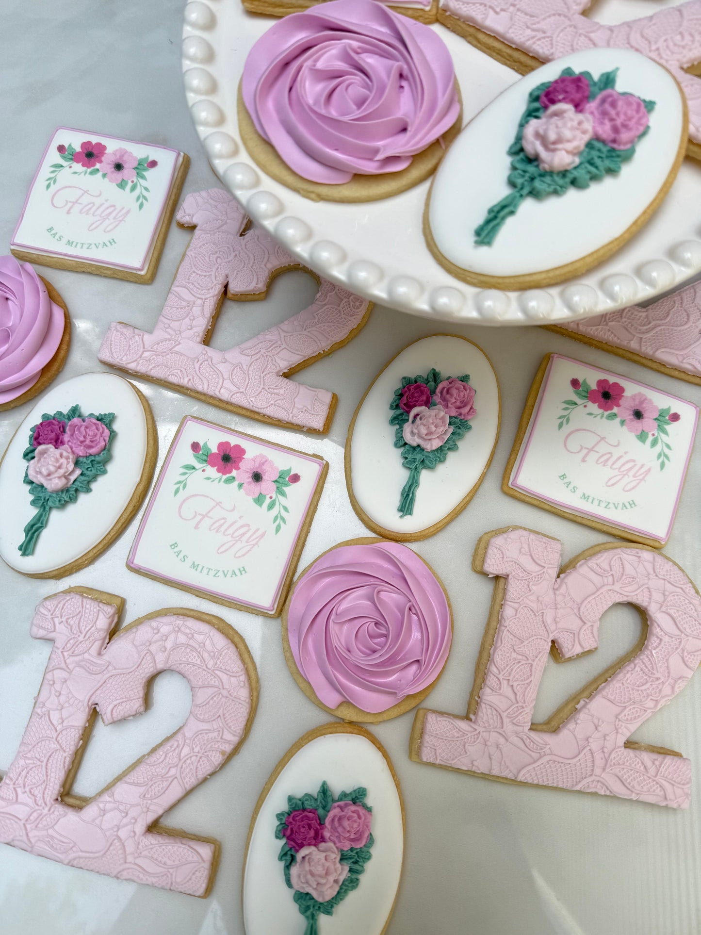 Floral birthday cookies/ 2 Dozen