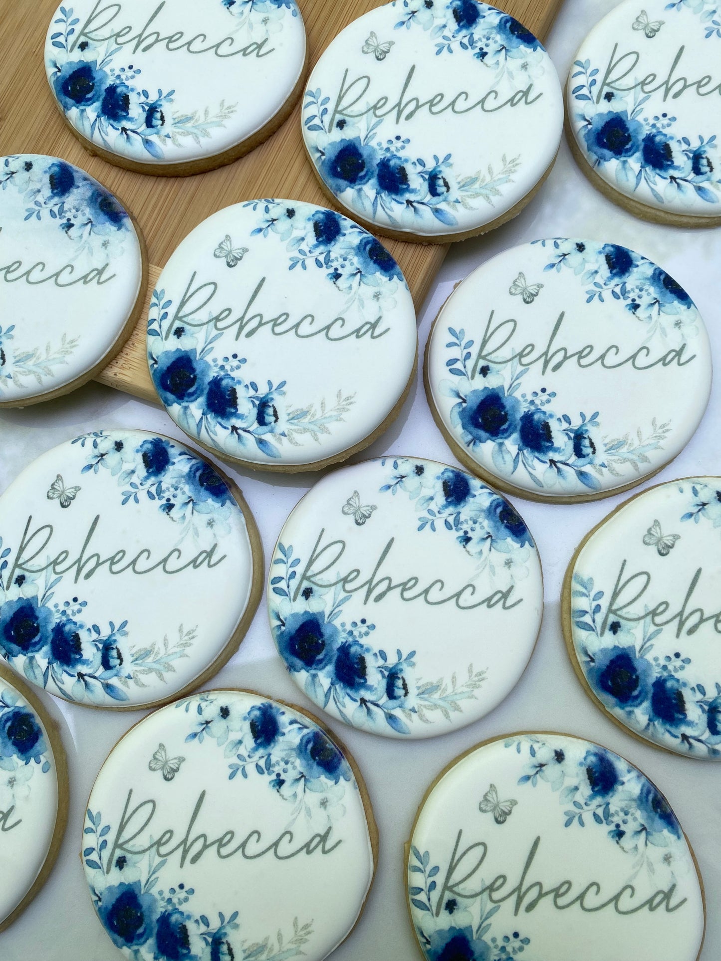Floral name cookies printed/ 1 dozen