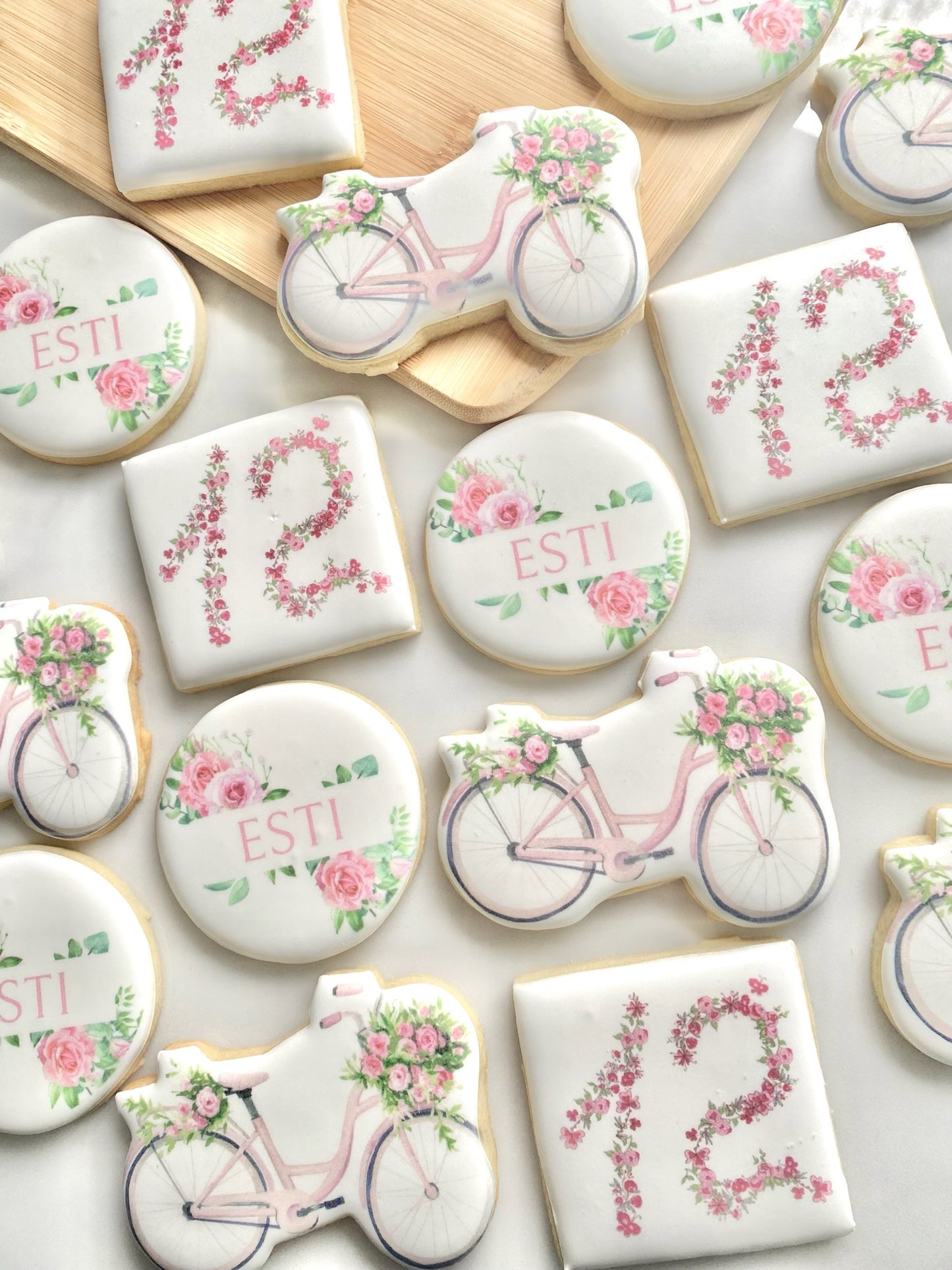 Bicycle Themed Birthday Cookies