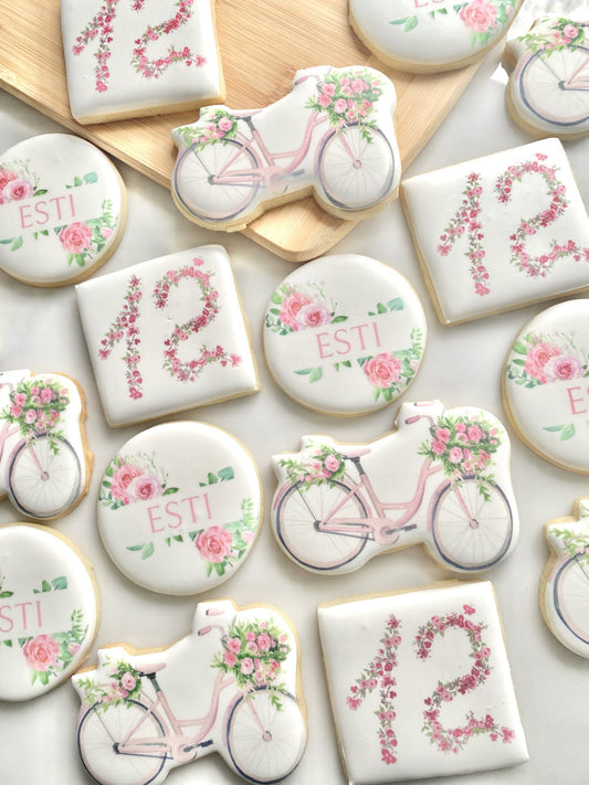 Bicycle Themed Birthday Cookies