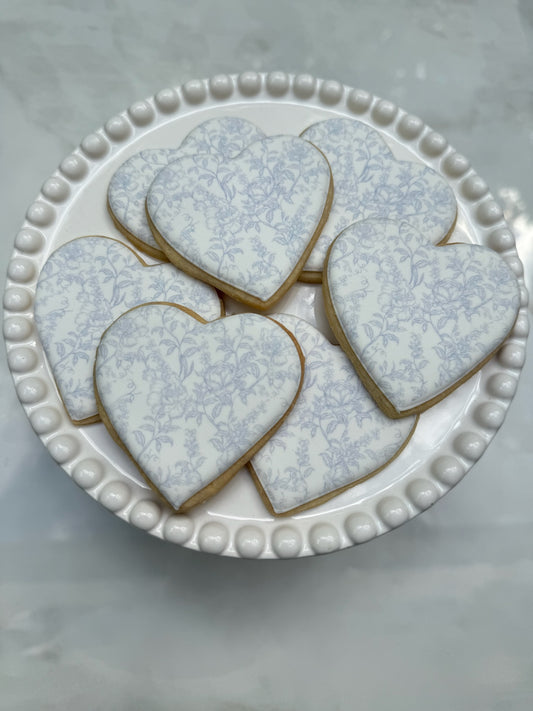 Toile print hearts - 1 dozen