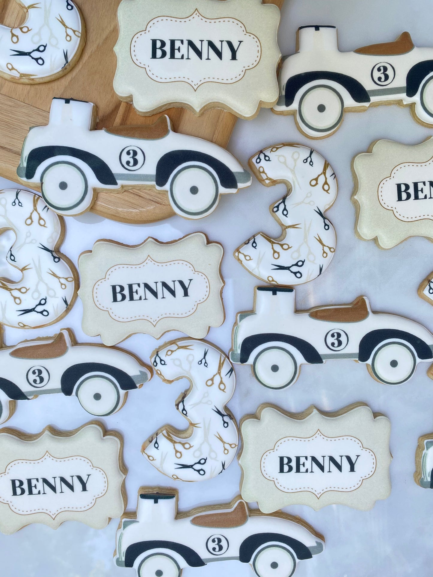 Vintage race car set printed/ 1 dozen