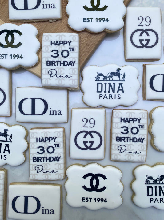 Designer inspired birthday cookies/ 1 Dozen