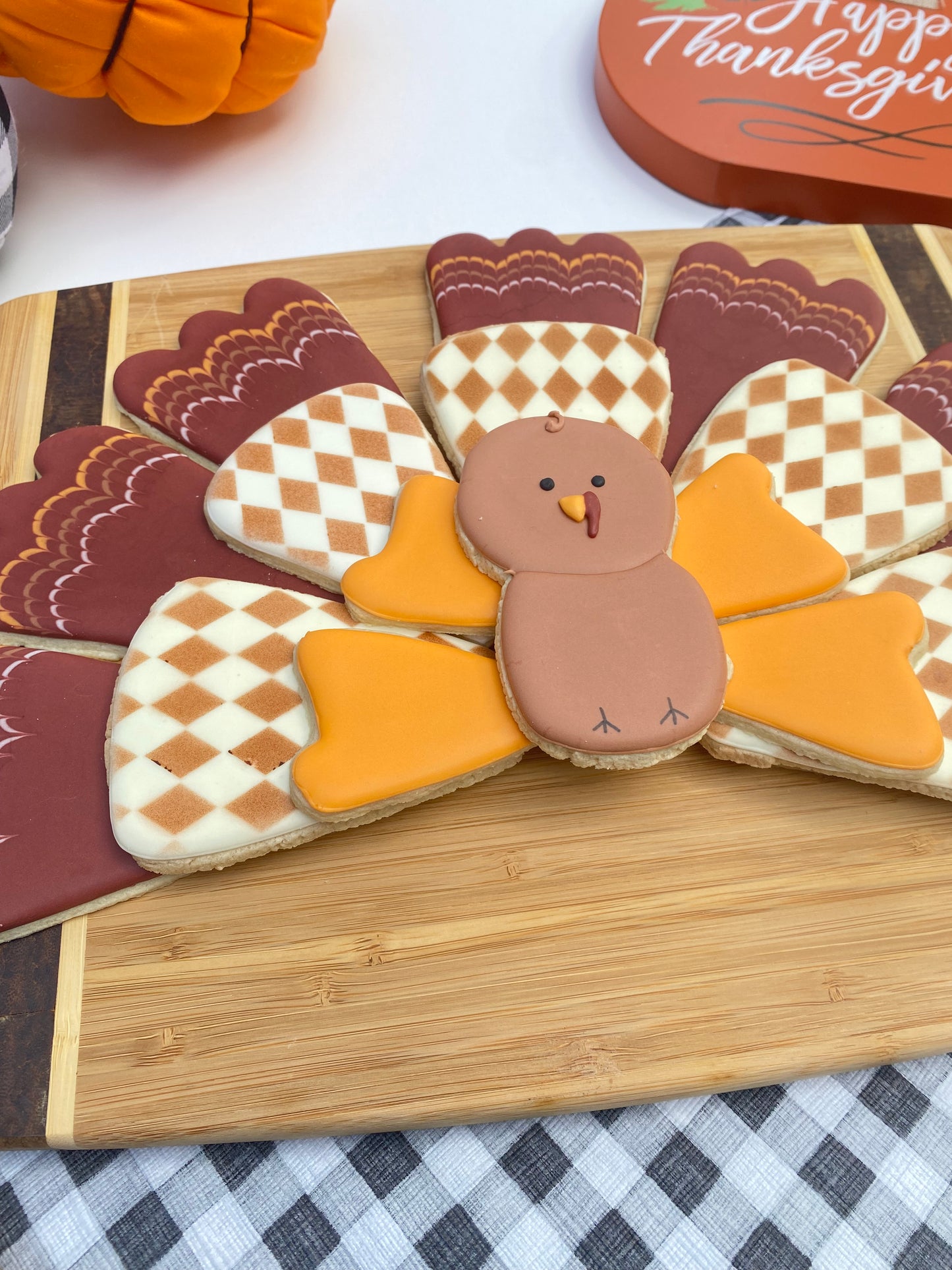 Turkey cookie platter centerpiece