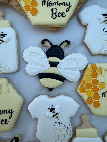 Bumble Bee themed baby cookies/ 2 Dozen