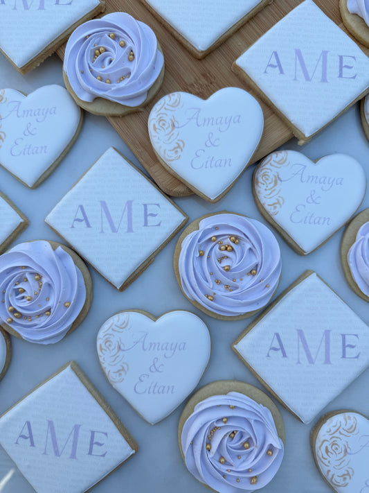 Monogram/rose engagement set/ 2 dozen