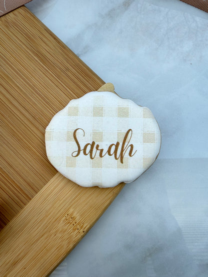 Thanksgiving place card cookie