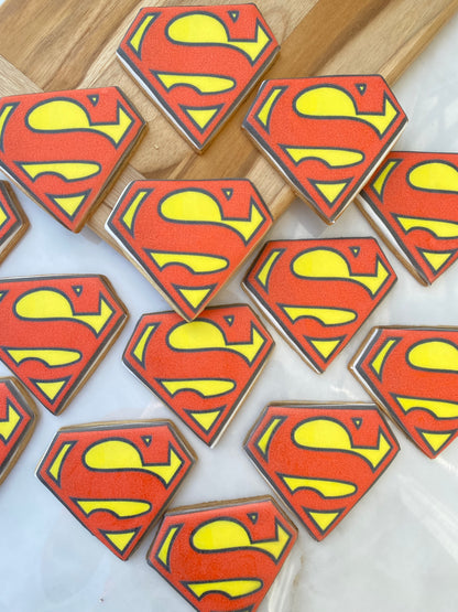 Superman print cookies/ 1 dozen