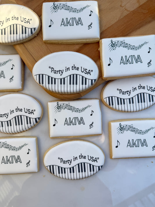 Music printed cookies - 1 dozen