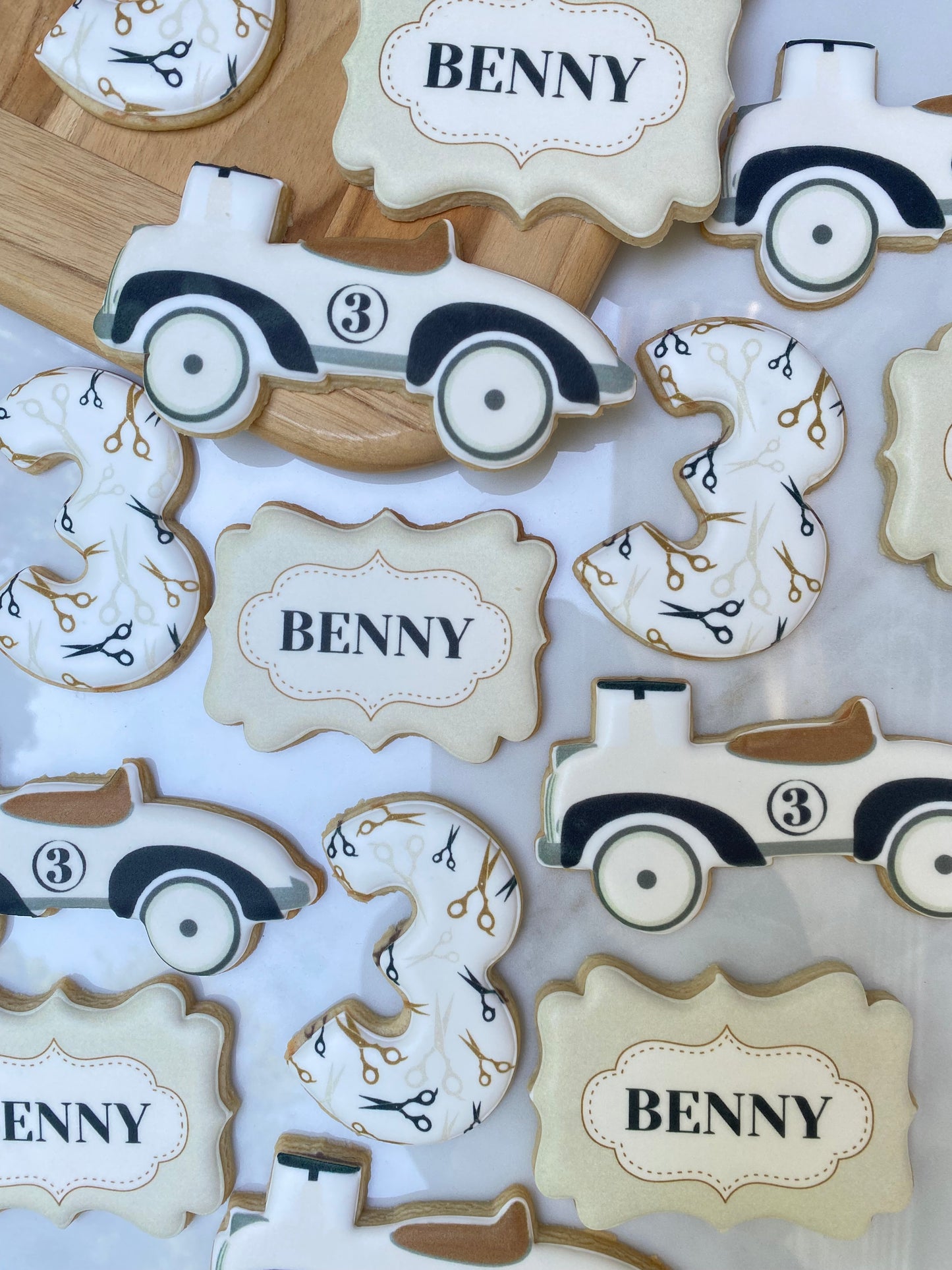 Vintage race car set printed/ 1 dozen