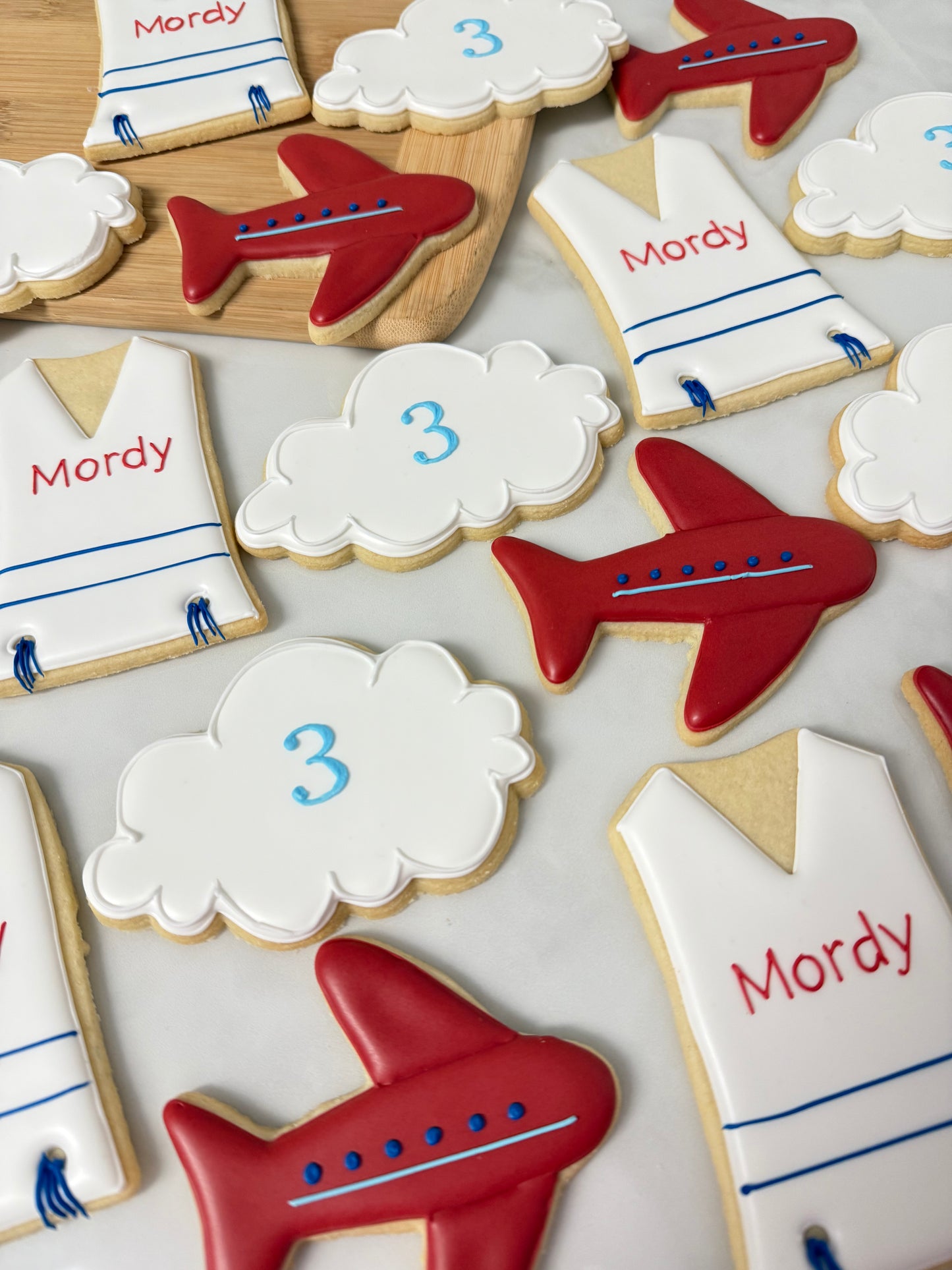Airplane themed upsherin cookies