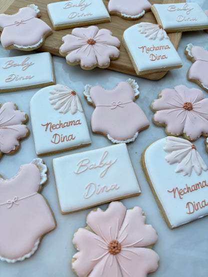 Floral detailed baby cookies/ 2 dozen