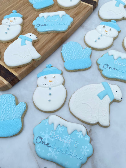 Onederland themed snow cookies/ 2 Dozen