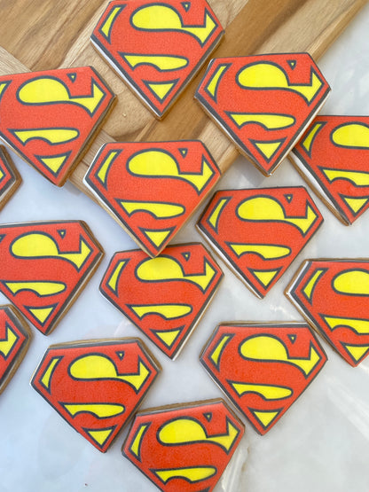 Superman print cookies/ 1 dozen