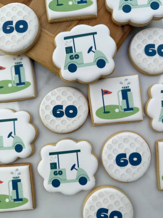 Golf cookie set printed - 1 dozen