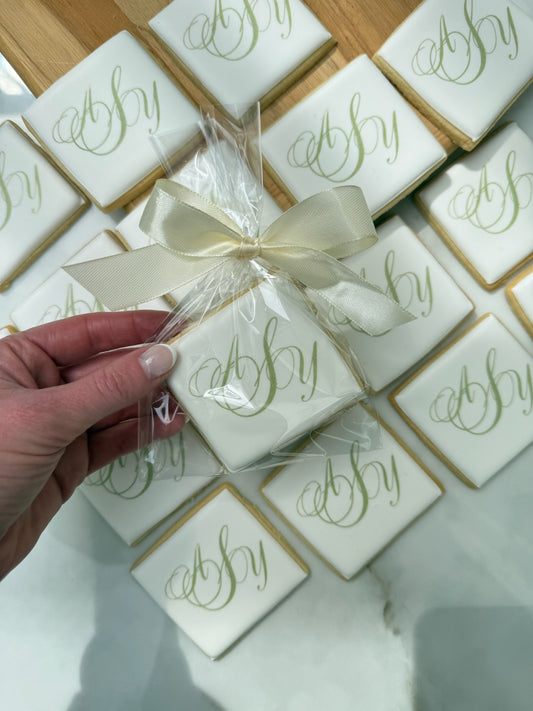 Monogram square- 1 cookie- minimum 12