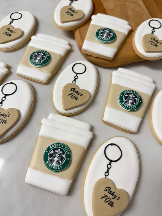 Starbucks themed cookies - 2 dozen