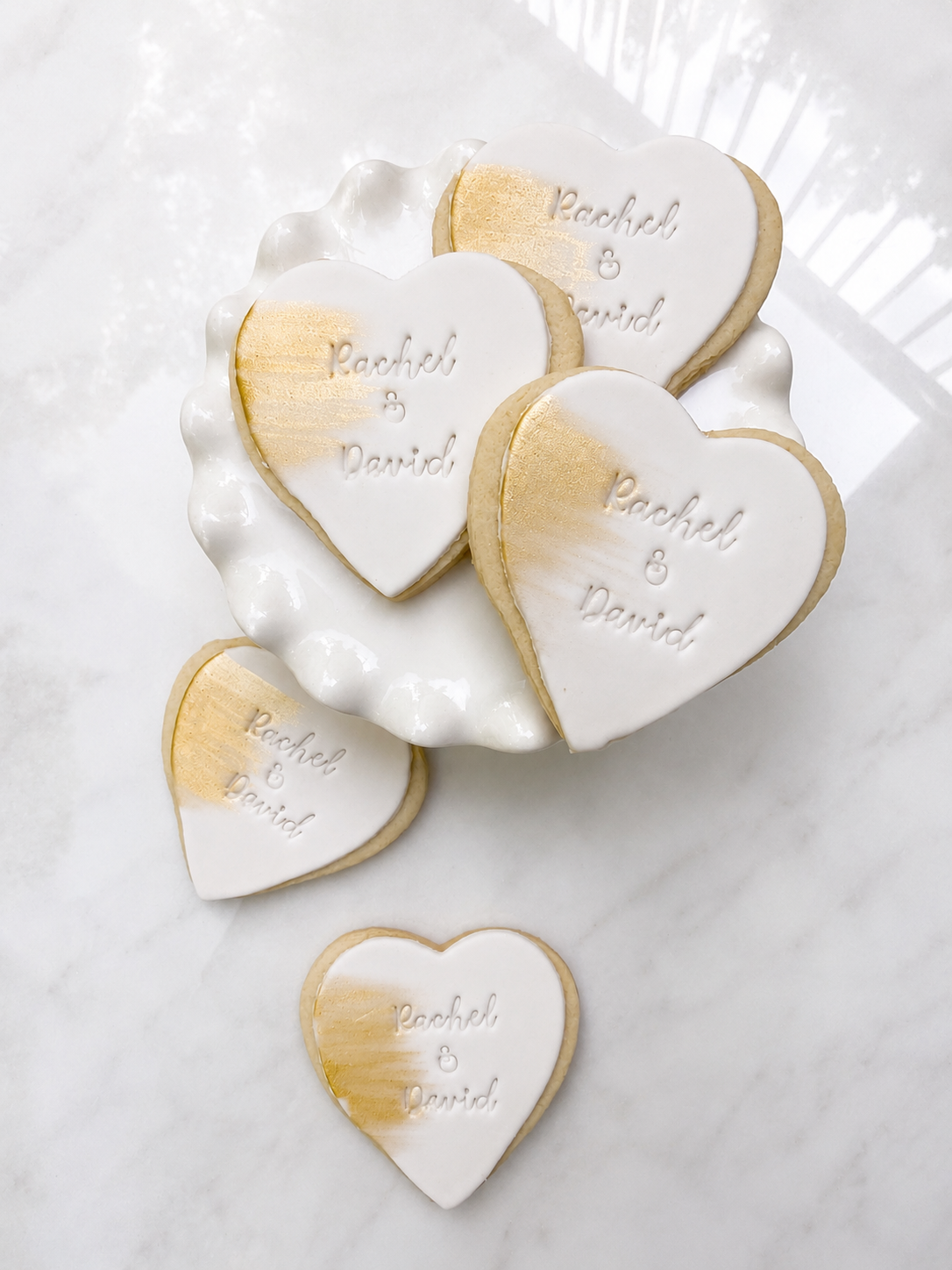 Gold brush impressed cookies/ 1 Dozen