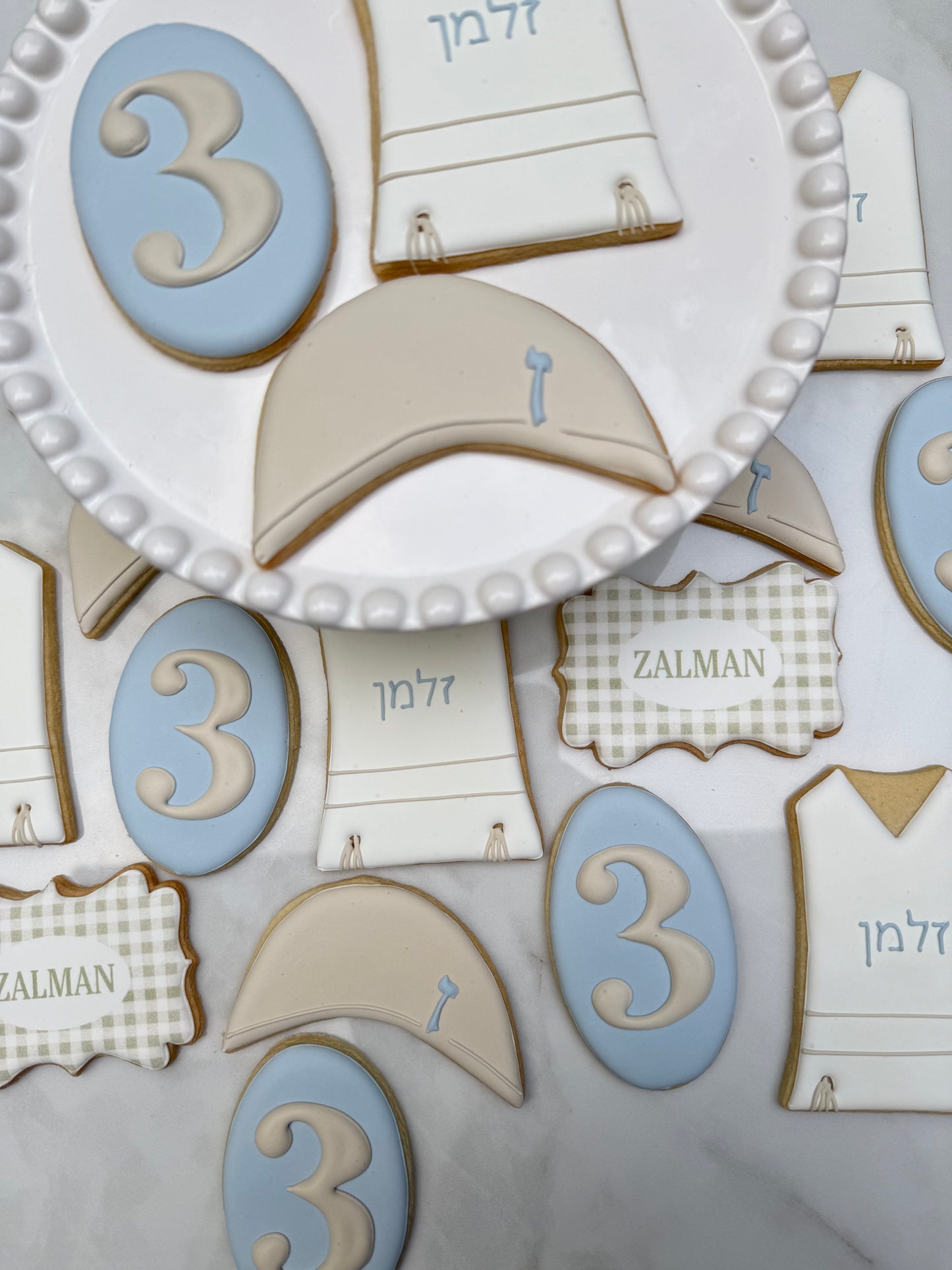 Upsherin set beige and blue - 2 dozen