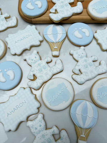Baby cookies, bear, hot air balloon/ 30 cookies