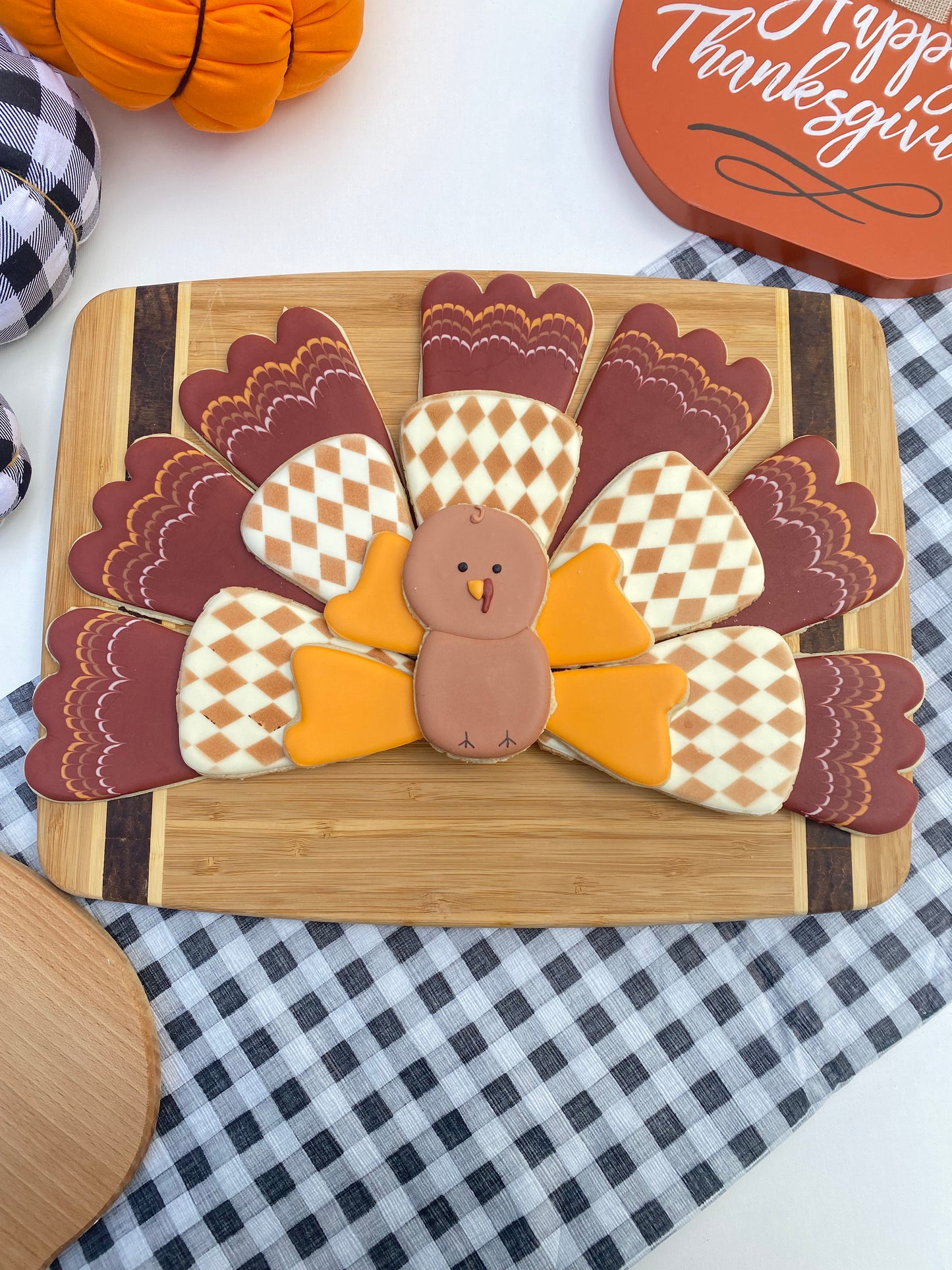 Turkey cookie platter centerpiece
