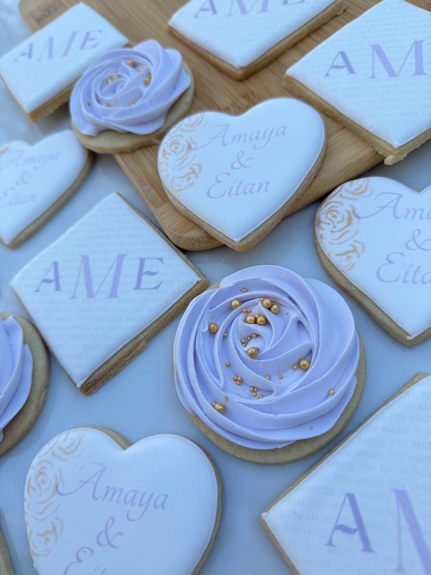 Monogram/rose engagement set/ 2 dozen