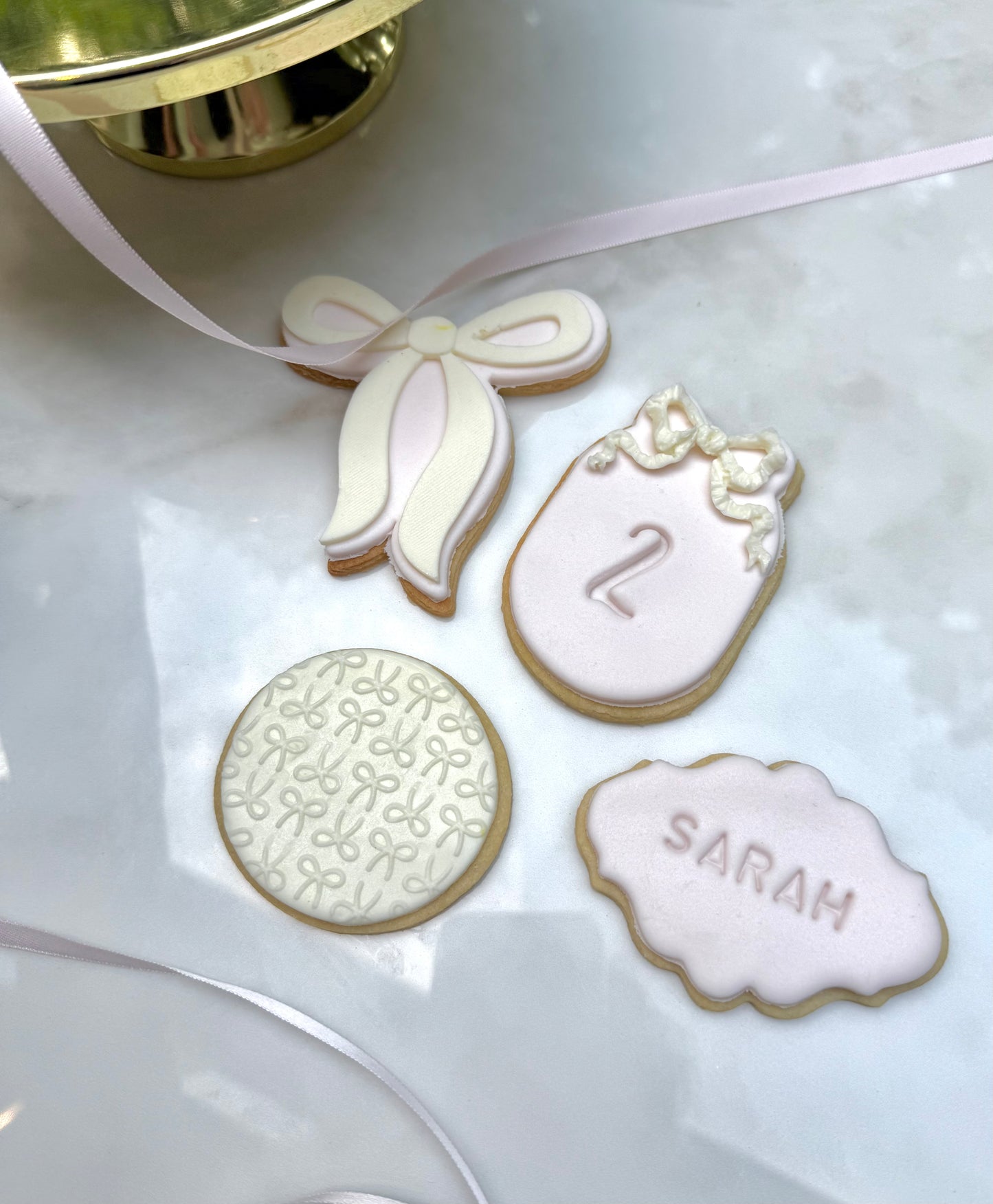 Bow fondant birthday set/ 2 Dozen