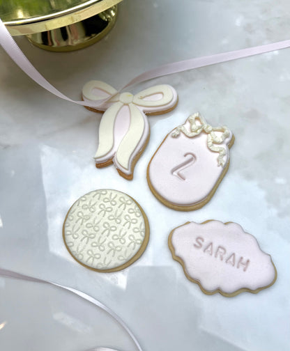 Bow fondant birthday set/ 2 Dozen