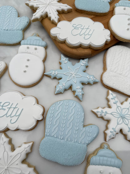 Snow theme cookie set - 2 dozen