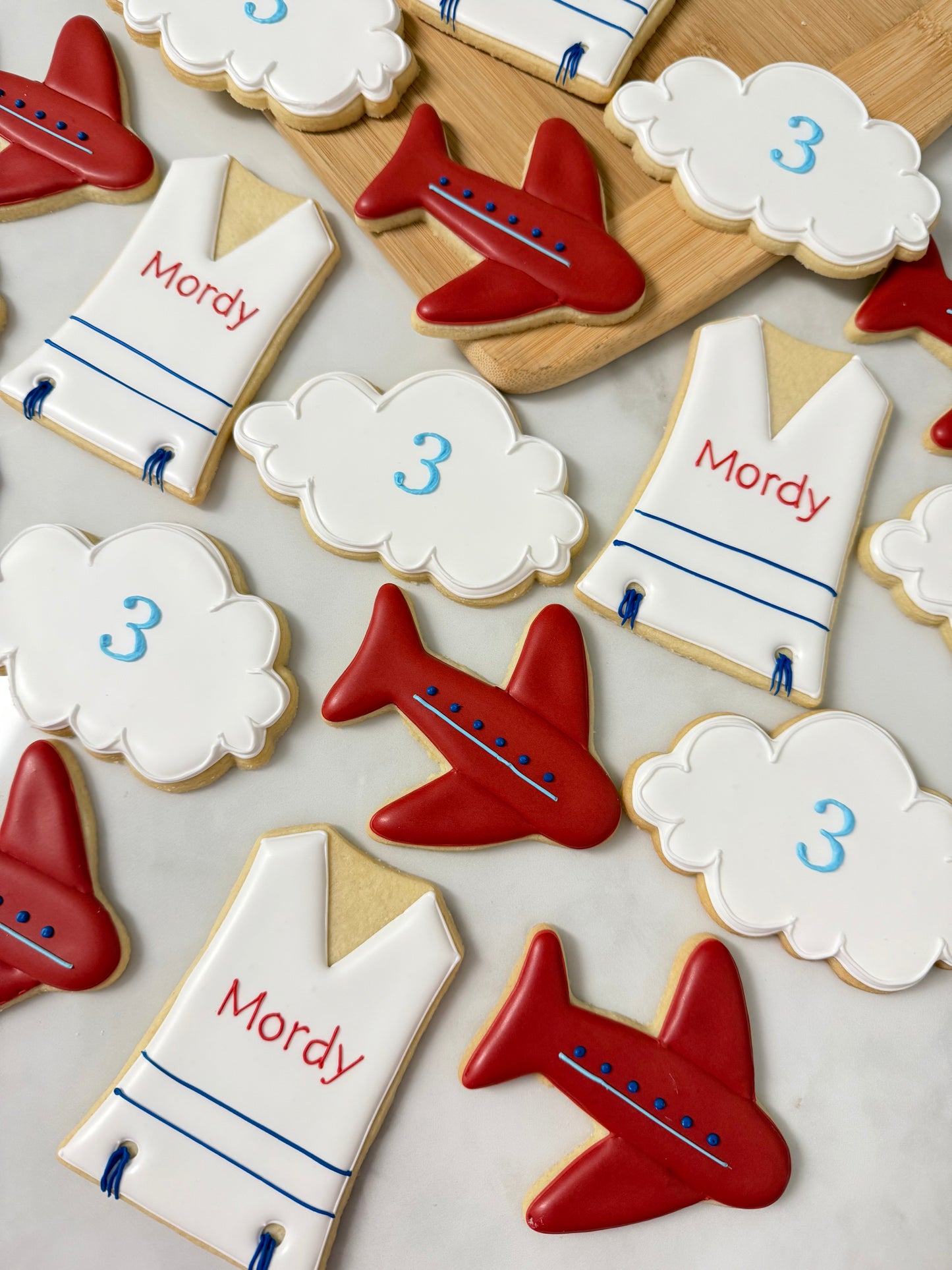 Airplane themed upsherin cookies