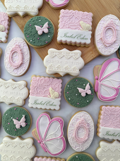 Whimsical butterfly lace cookie set/ 30 cookies