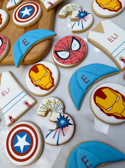 Spiderman upsherin themed cookies - 2 dozen