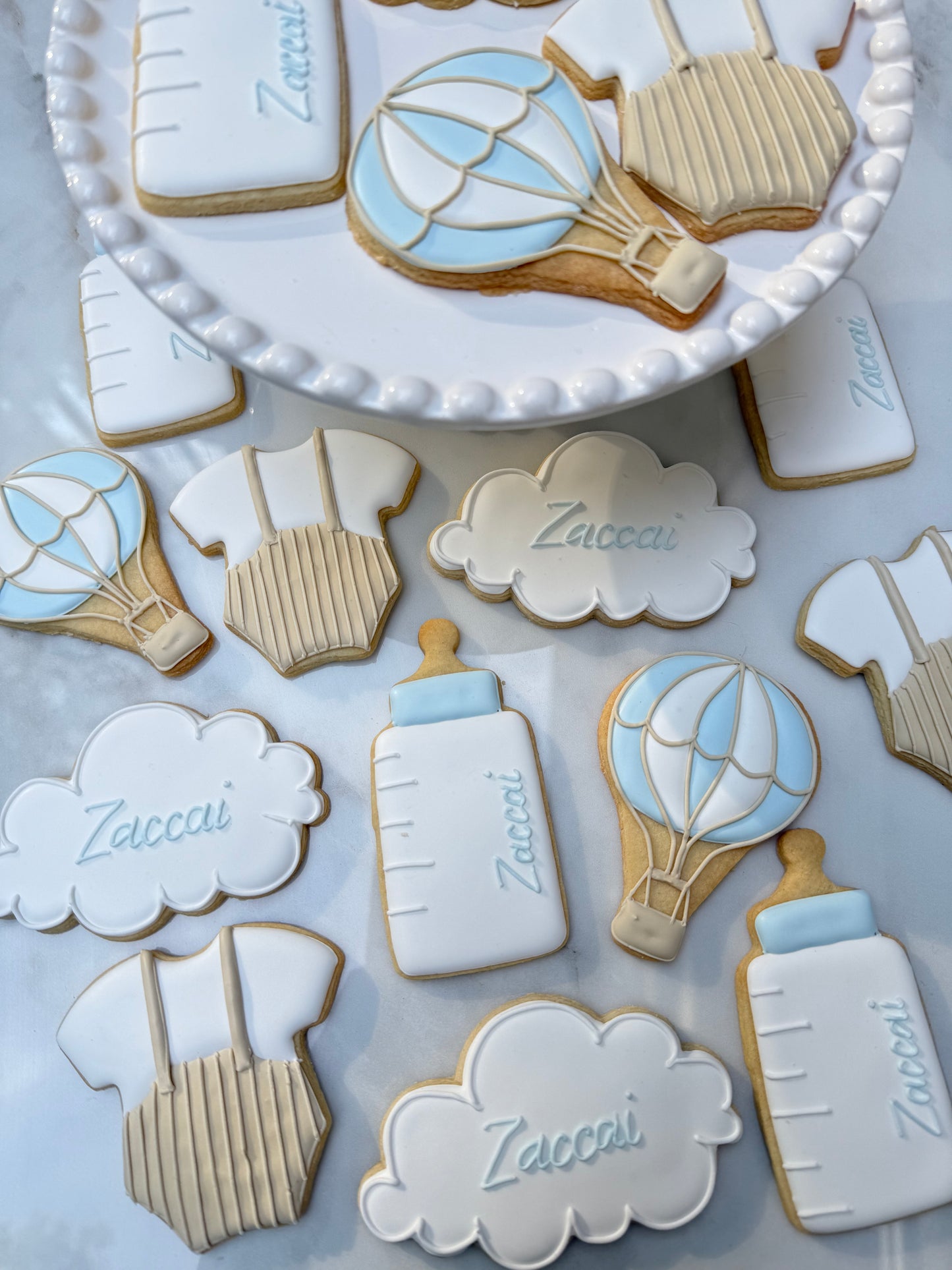 Hot air balloon cloud baby cookies/ 2 dozen