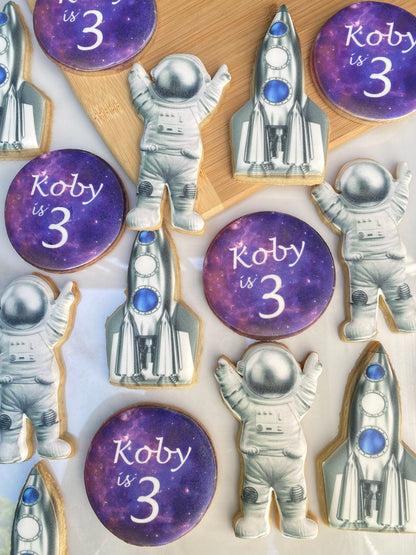 Astronaut Themed Birthday Cookies