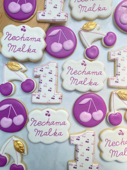 Cherry themed birthday cookies/ 2 Dozen