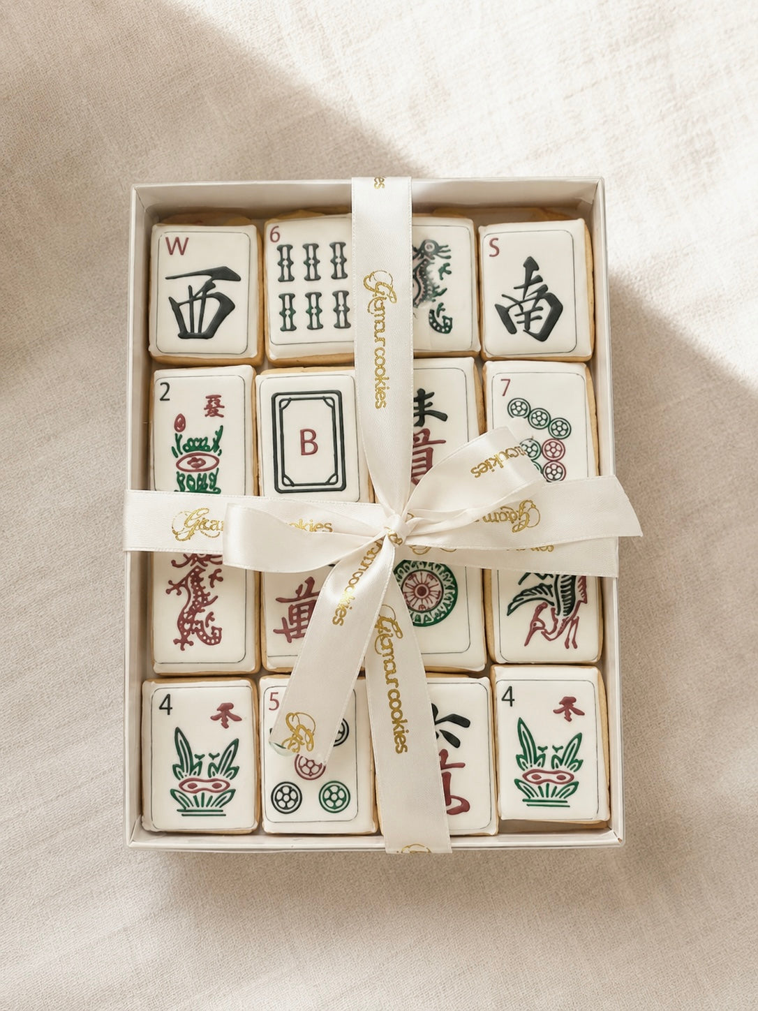 Mahjong tile cookie box