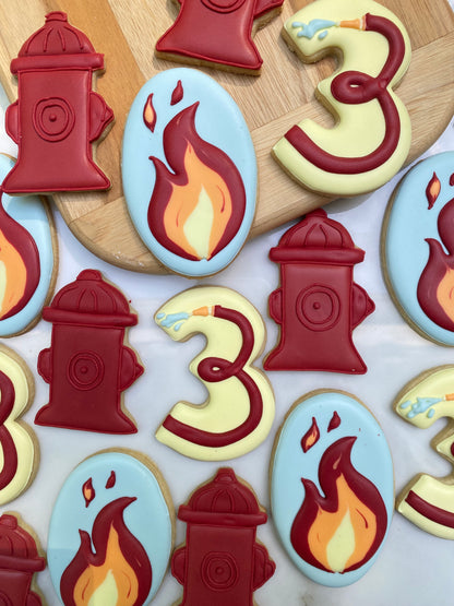 Fire theme Birthday cookies/ 2 dozen