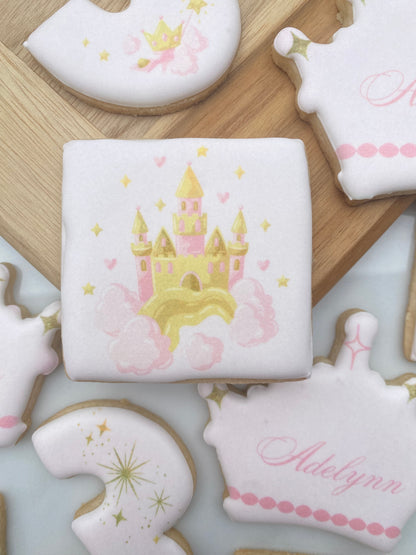 Princess themed birthday printed cookies/ 1 dozen