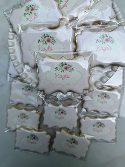 Name floral detail printed cookie/ 1 Dozen