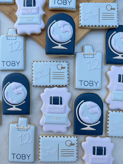 Travel lover birthday cookies/ 2 dozen
